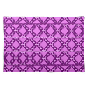 Ikat Aztec Tribal Amethyst Purple and Violet Cloth Placemat