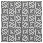 Ikat Aztec Tribal - Charcoal and Silver Grey Fabric