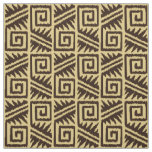 Ikat Aztec Tribal - Chocolate Brown and Tan Fabric