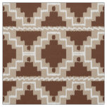 Ikat Aztec Tribal - Chocolate Brown and Taupe Fabric