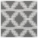 Ikat Aztec Tribal - Dark and light Grey / Gray Fabric
