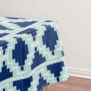 Ikat Aztec Tribal - Indigo and light blue Tablecloth