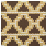 Ikat Aztec Tribal - Tan, brown and cream Fabric
