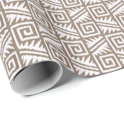 Ikat Aztec Tribal _ Taupe Tan and Cream Wrapping Paper