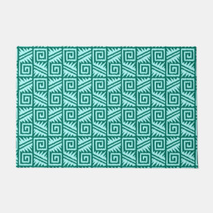 Ikat Aztec Tribal - Turquoise and Aqua Doormat