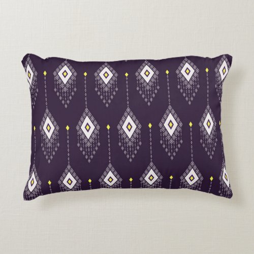 Ikat Chandelier Pattern Vintage Textile Design Accent Pillow