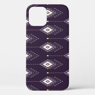 Ikat Chandelier Pattern: Vintage Textile Design iPhone 12 Case