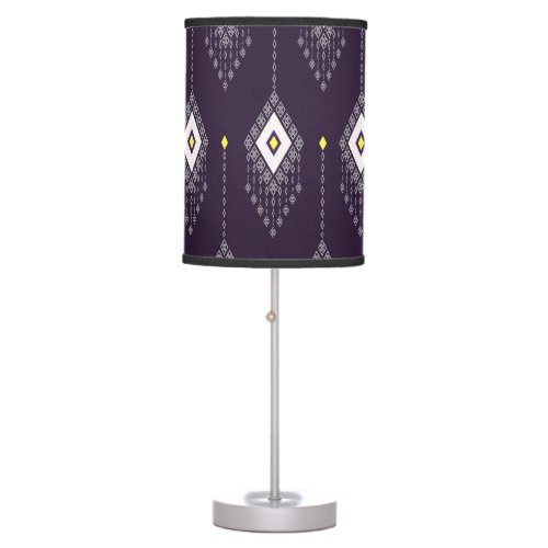 Ikat Chandelier Pattern Vintage Textile Design Table Lamp