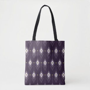Ikat Chandelier Pattern: Vintage Textile Design Tote Bag