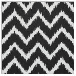 Ikat Chevron Pattern - Black and white Fabric