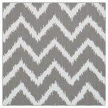 Ikat Chevron Pattern - Silver grey / gray &amp; white Fabric
