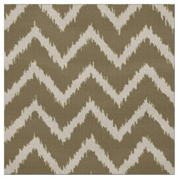 Ikat Chevron Pattern - Taupe tan and beige Fabric