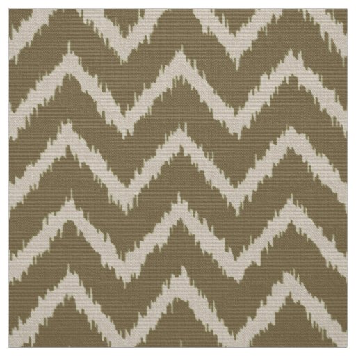 Ikat Chevron Pattern - Taupe tan and beige Fabric