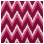 Ikat Chevron Stripes - Burqundy, Rose and Pink Fabric