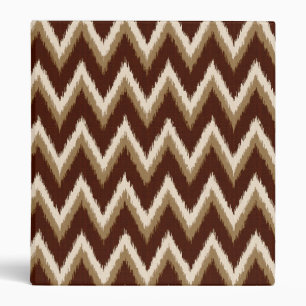 Ikat Chevron Stripes - Chocolate Brown & Beige Binder
