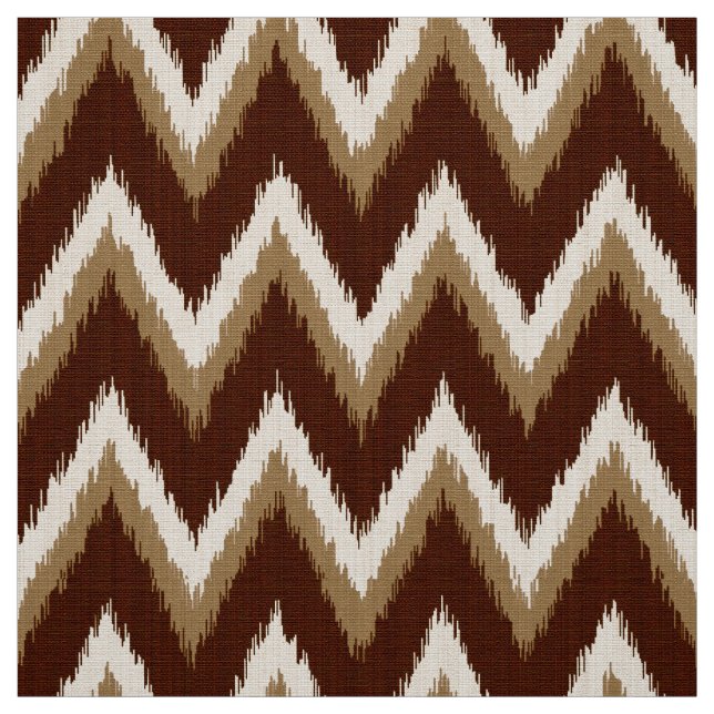 Ikat Chevron Stripes - Chocolate Brown & Beige Fabric (Swatch)