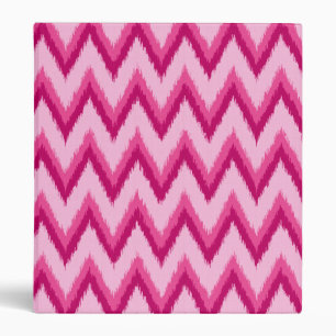 Ikat Chevron Stripes - Fuchsia and Pale Pink Binder