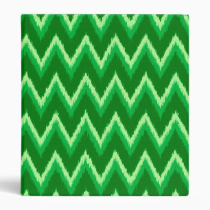 Ikat Chevron Stripes - Pine and Lime Green 3 Ring Binder