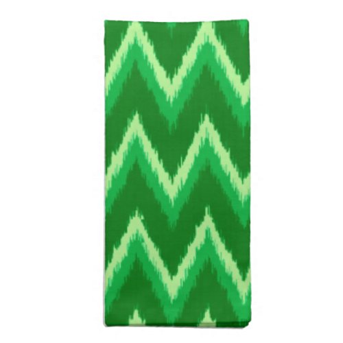 Ikat Chevron Stripes _ Pine and Lime Green Cloth Napkin