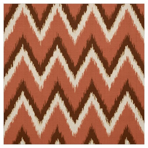 Ikat Chevron Stripes - Rust, Brown and Beige Fabric