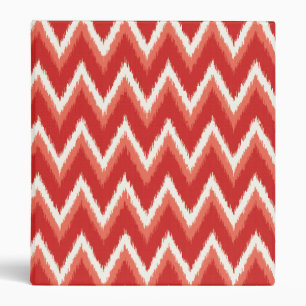 Ikat Chevron Stripes - Rust Orange and White Binder