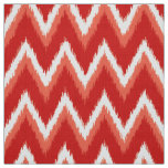 Ikat Chevron Stripes - Rust Orange and White Fabric
