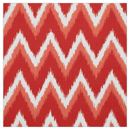 Ikat Chevron Stripes _ Rust Orange and White Fabric