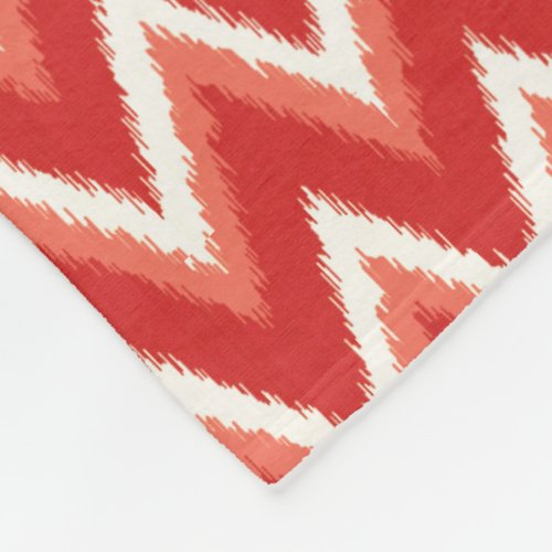 Ikat Chevron Stripes _ Rust Orange and White Fleece Blanket