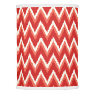 Ikat Chevron Stripes - Rust Orange and White Lamp Shade