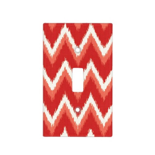 Ikat Chevron Stripes _ Rust Orange and White Light Switch Cover