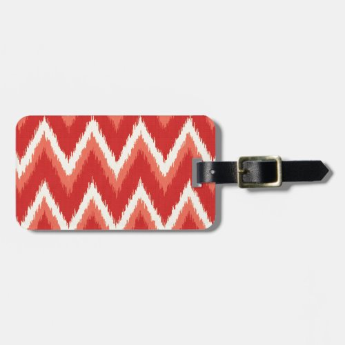 Ikat Chevron Stripes _ Rust Orange and White Luggage Tag