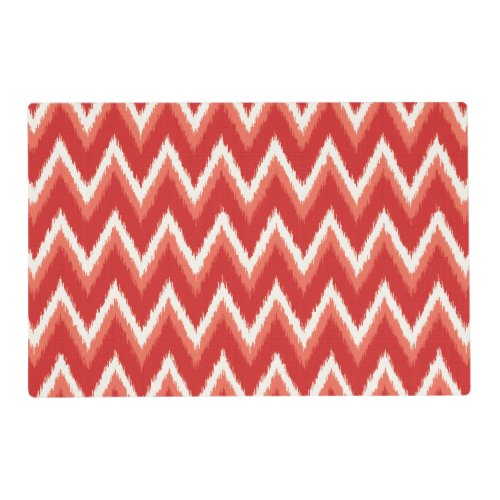 Ikat Chevron Stripes _ Rust Orange and White Placemat