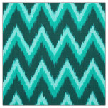 Ikat Chevron Stripes - Turquoise, Teal and Aqua Fabric
