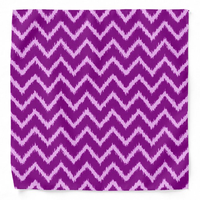 Ikat Chevrons - Amethyst purple and light orchid Bandana (Front)