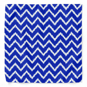 Ikat Chevrons - Cobalt blue and white Bandana