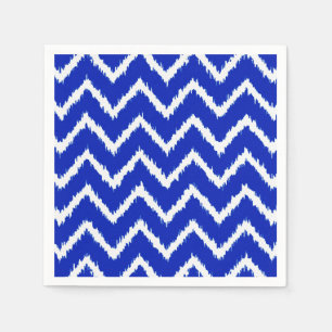 Ikat Chevrons - Cobalt blue and white Paper Napkins