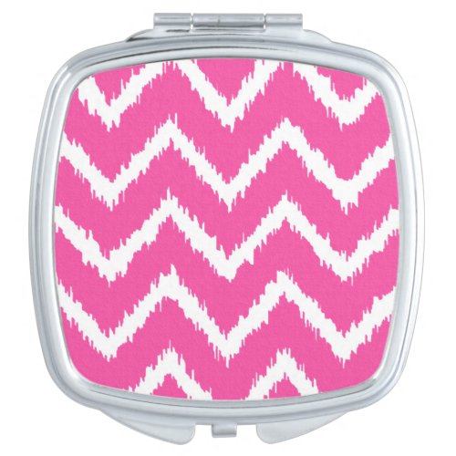 Ikat Chevrons _ Deep fuchsia pink and white Vanity Mirror