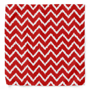 Ikat Chevrons - Deep red and white Bandana
