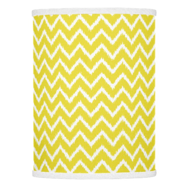 Ikat Chevrons - Mustard yellow and white Lamp Shade (Front)