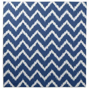 Ikat Chevrons - Navy blue and white Napkin