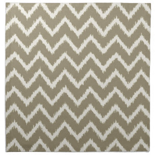 Ikat Chevrons - Taupe tan and beige Napkin