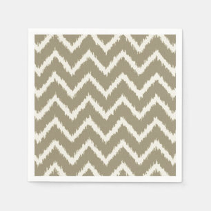 Ikat Chevrons - Taupe tan and beige Paper Napkins