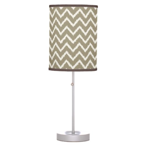 Ikat Chevrons _ Taupe tan and beige Table Lamp