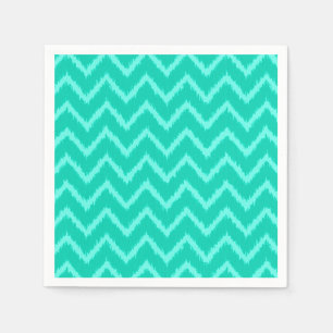 Ikat Chevrons - Turquoise and aqua Napkins
