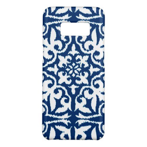 Ikat damask pattern _ Cobalt Blue and White Case_Mate Samsung Galaxy S8 Case