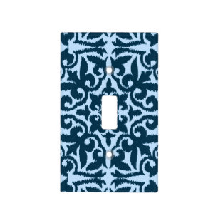 Ikat damask pattern - Dark Indigo and Light Blue Switch Cover