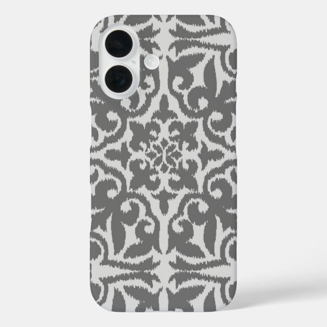 Ikat damask pattern - Light and Medium Grey Case-Mate iPhone Case (Back)