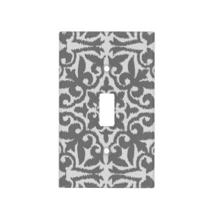 Ikat damask pattern - Light and Medium Grey Switch Cover
