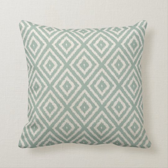 Ikat Diamond Pattern In Seafoam Green Throw Pillow Ikat Diamond Pattern In Seafoam Green Throw Pillow