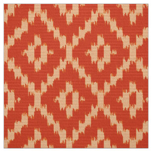 Ikat Diamond Pattern - Mandarin and pastel orange Fabric